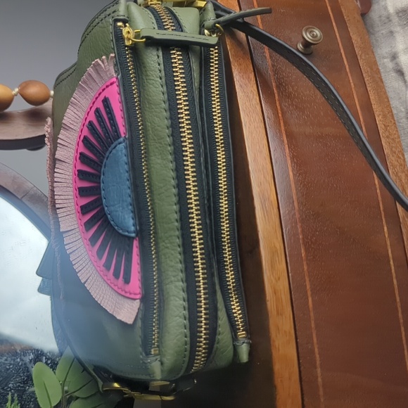 Fossil Leather Fossil Campbell Crossbody Bay Leaf Purse, Olive Green Boho - Picture 8 of 16